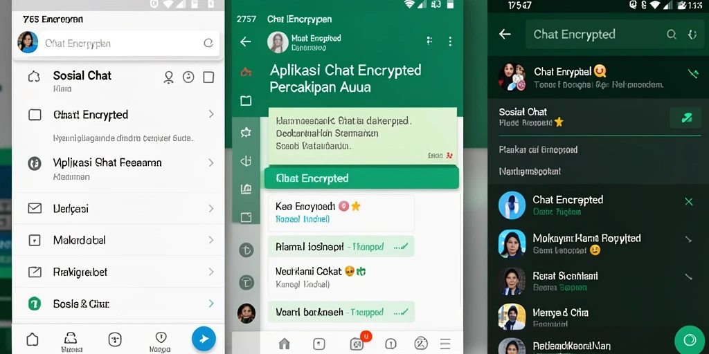 Tampilan antarmuka pengguna aplikasi Chat Encrypted 2757 yang ramah dan modern.