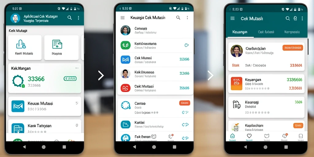 Antarmuka aplikasi Cek Mutasi 333666 yang modern dan intuitif.