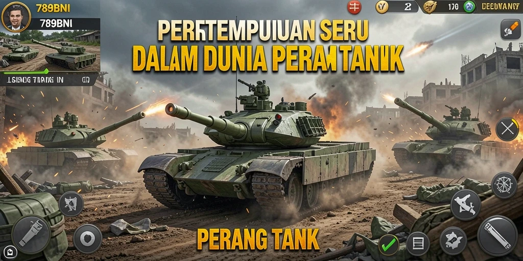 Tampilan antarmuka <strong>789BNI</strong> menampilkan tank yang siap bertempur.