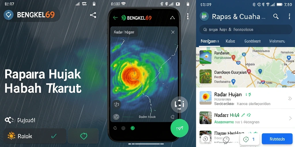 Tampilan antarmuka BENGKEL69 menampilkan radar hujan dengan jelas dan informatif.