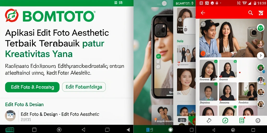 Antarmuka menarik BOMTOTO untuk edit foto aesthetic.