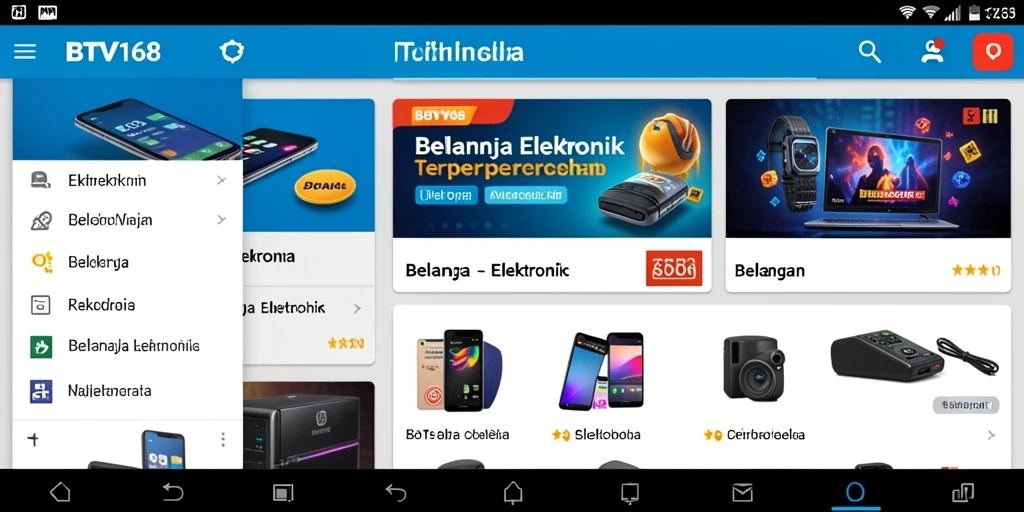 Tampilan antarmuka BTV168 yang mudah digunakan untuk belanja elektronik.