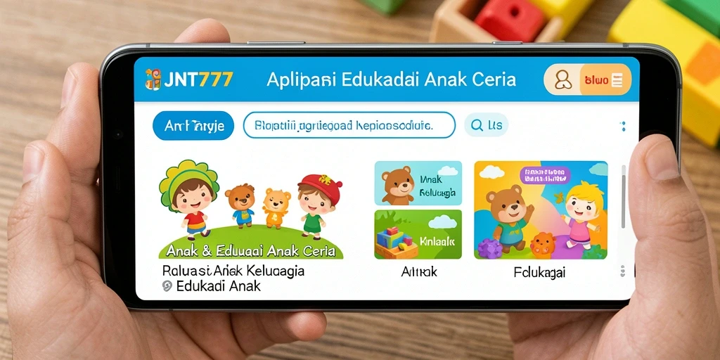 Antarmuka aplikasi JNT777 dengan modul edukasi anak yang menarik.