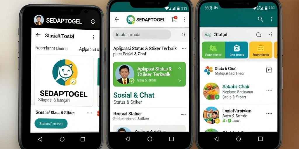 Tampilan antarmuka SEDAPTOGEL dengan koleksi stiker menarik.