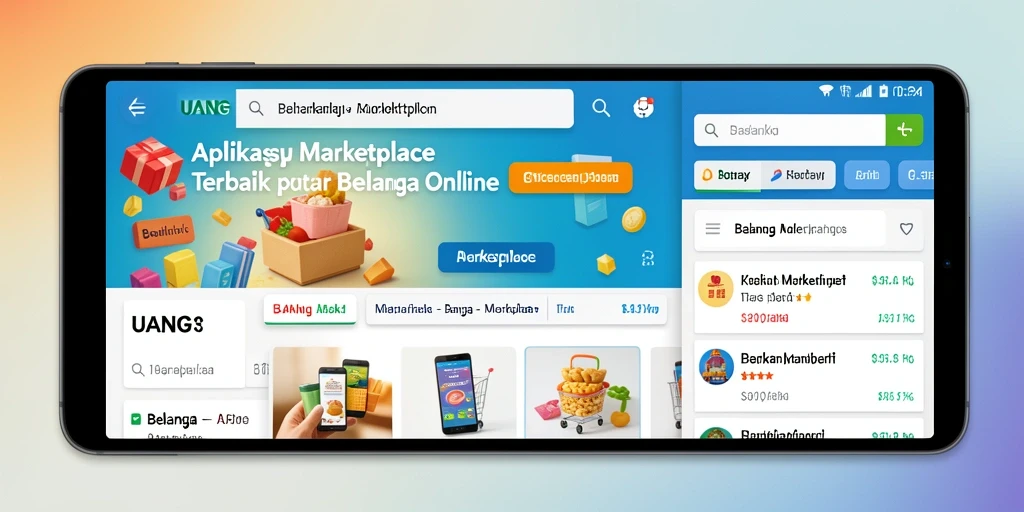 Antarmuka UANG yang sederhana dan fungsional untuk belanja online.
